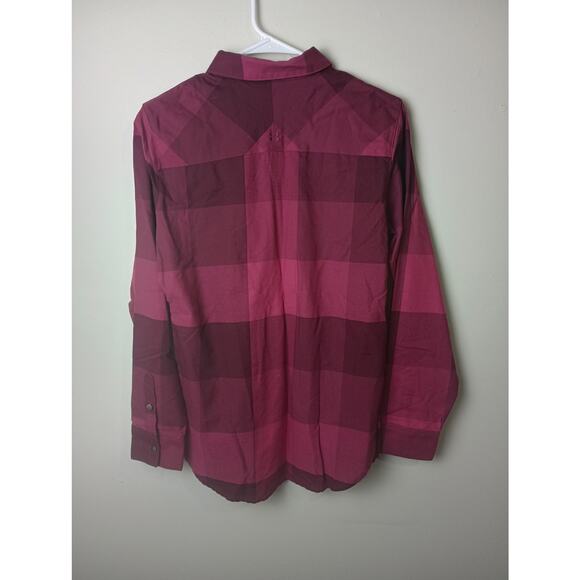 Under Armour Maroon Plaid Button Up Shirt Men's Size Small Collar pockets - Picture 5 of 5